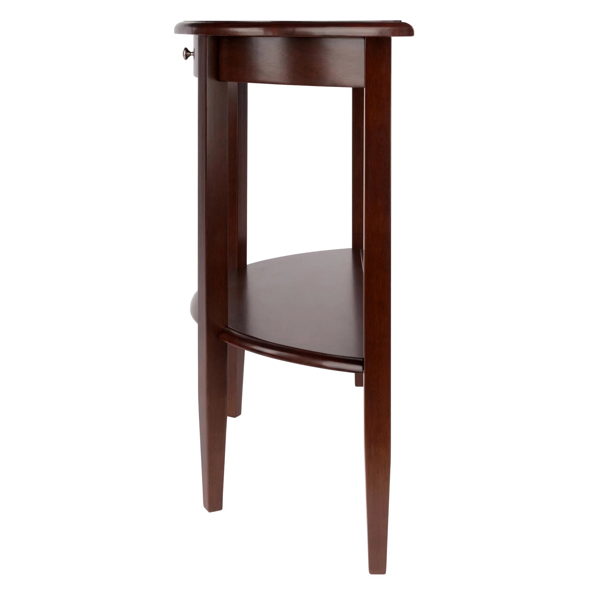 Winsome Wood Concord Half Moon Console Table with Drawer and Shelf, Walnut Finish F52882