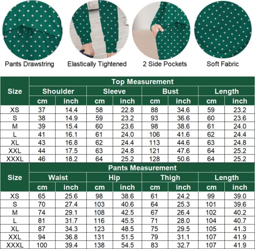 Ekouaer Women's Pajama Set Long Sleeve with Jogger Pants S328