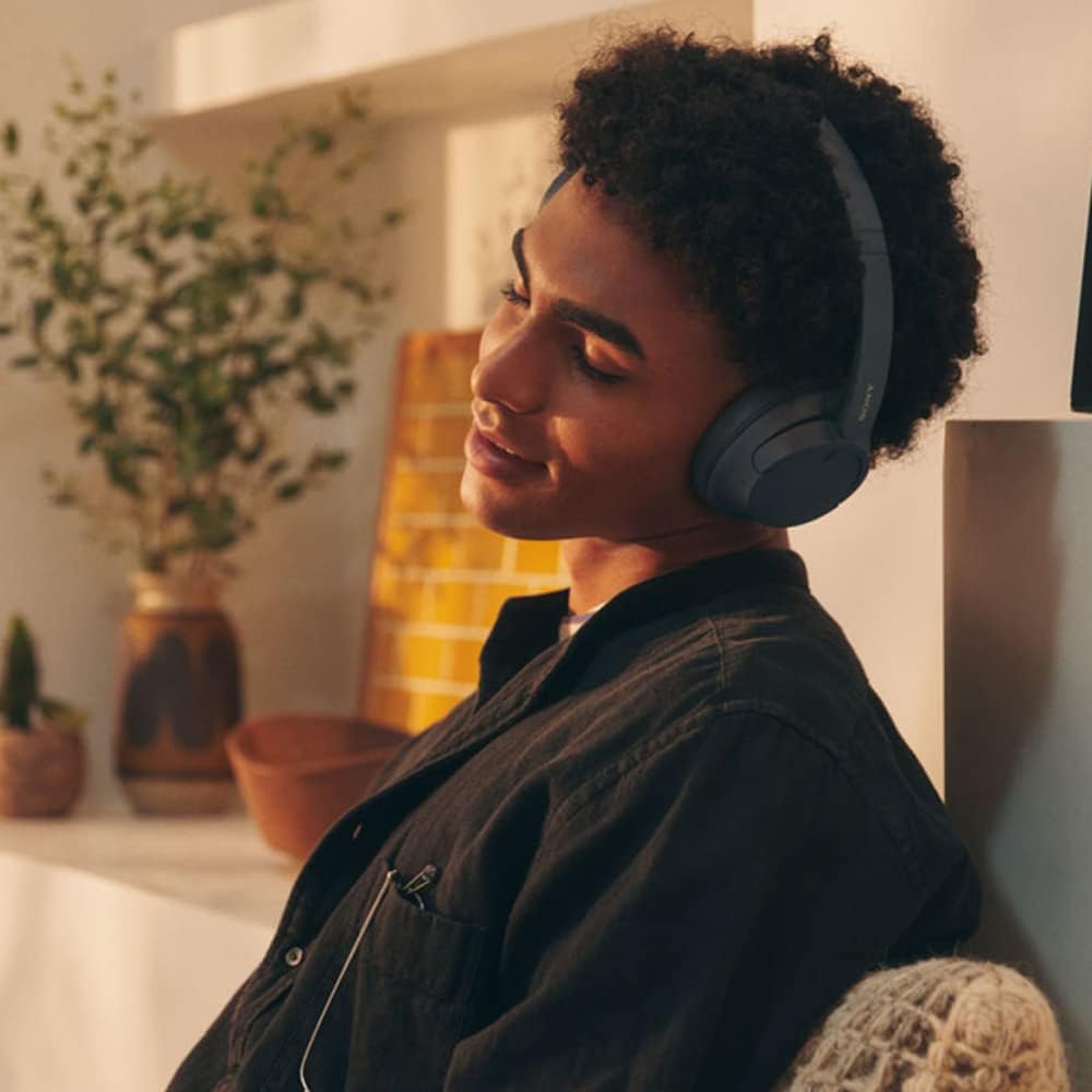 Sony WH-CH720N/B Wireless Noise Cancelling Headphone, Black with Hard Case and Headphone Stand Z33217