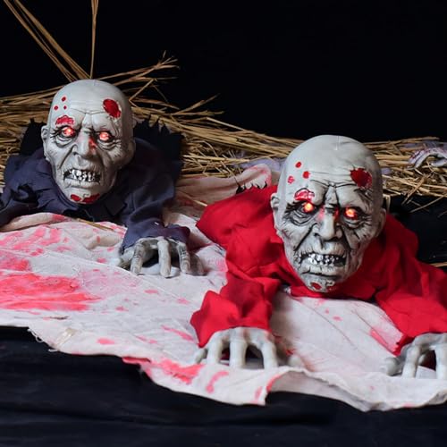 Halloween Zombie Groundbreaker Decoration with Glowing Eyes for Haunted House Yard B69995