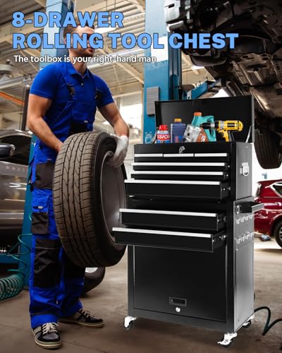 5-Drawer Rolling Tool Chest with Brake Casters, Black E95317