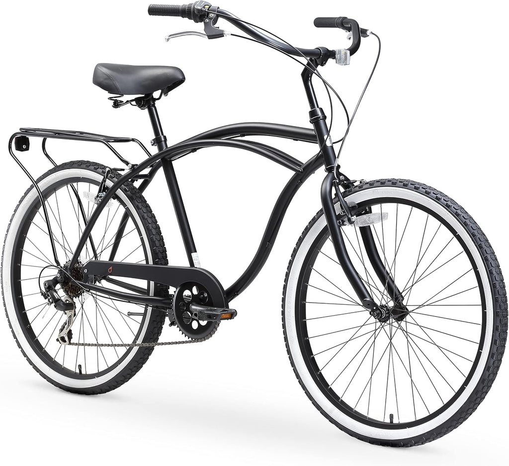 sixthreezero Around The Block 26" 7-Speed Beach Cruiser Bike with Rear Rack O874