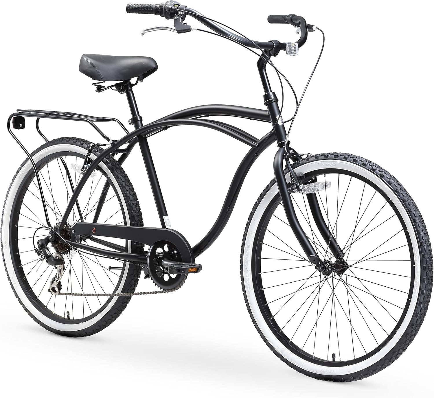 sixthreezero Around The Block 26" 7-Speed Beach Cruiser Bike with Rear Rack O874