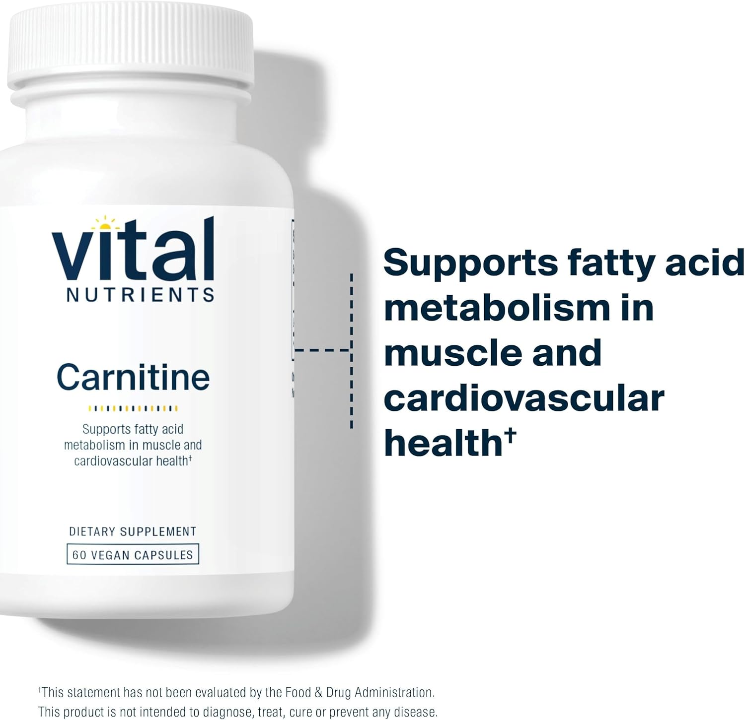 Vital Nutrients Carnitine 500mg Vegan Capsules L7566