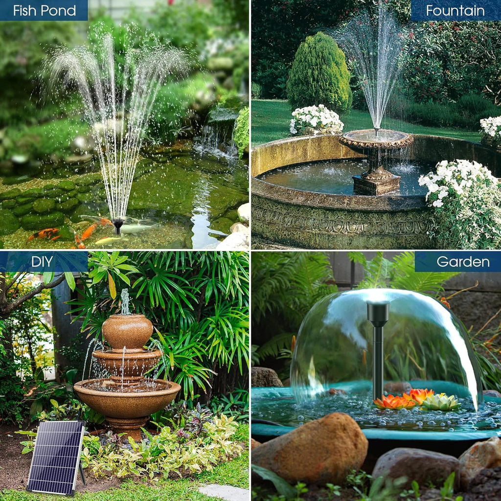 Antfraer Solar Water Pump Outdoor, 12 Watt Fountain Kit, 160GPH Submersible P997