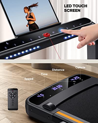 3.0HP Foldable 2 in 1 Treadmill with LED Touch Screens for Home W818772