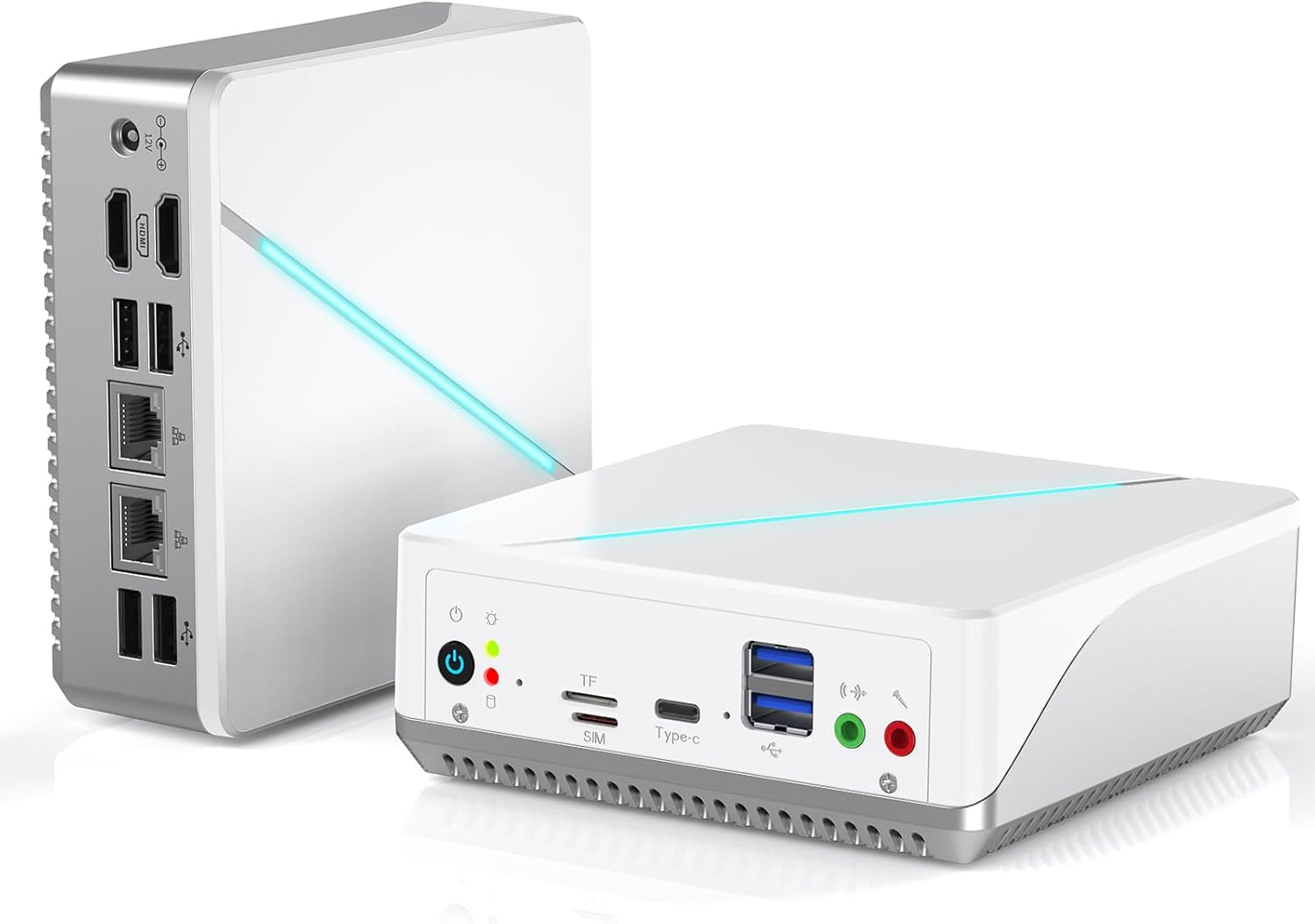 Mini PC Mini Desktop Compute Intel 12th Gen Alder Lake N100 (up to 3.4GHz) mini desktop 16GB DDR5 RAM 500GB SATA3 M.2 SSD 4K Dual Display/2*HDMI/WiFi 6/BT5.2/Dual Gigabit Port for Business Home Office