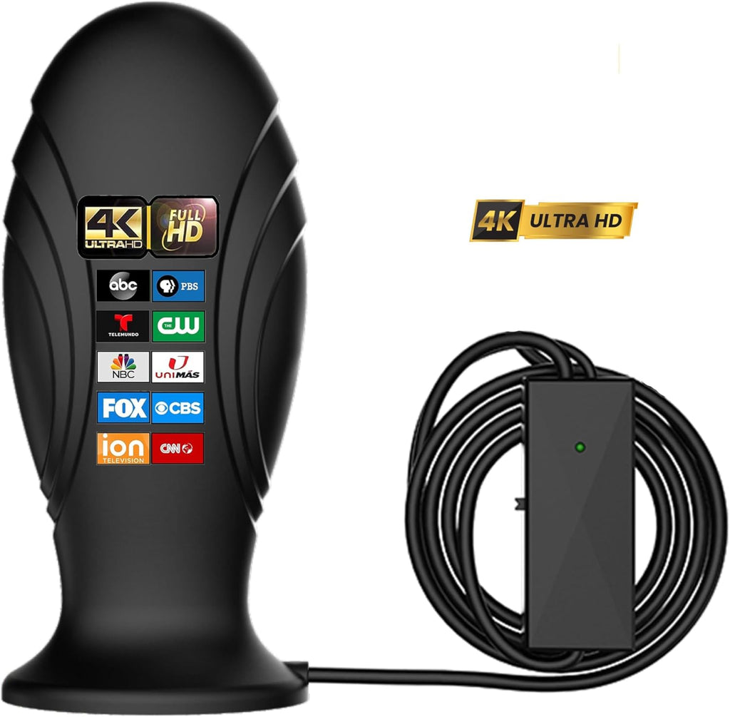 800+ Miles TV Antenna - Digital Antenna for TV Support 8K 4K 1080p Antenna TV Digital HD Indoor -TV Antenna for Smart TV and All Older TV's -Signal Booster 10FT Coax HDTV Cable [2024 Model]