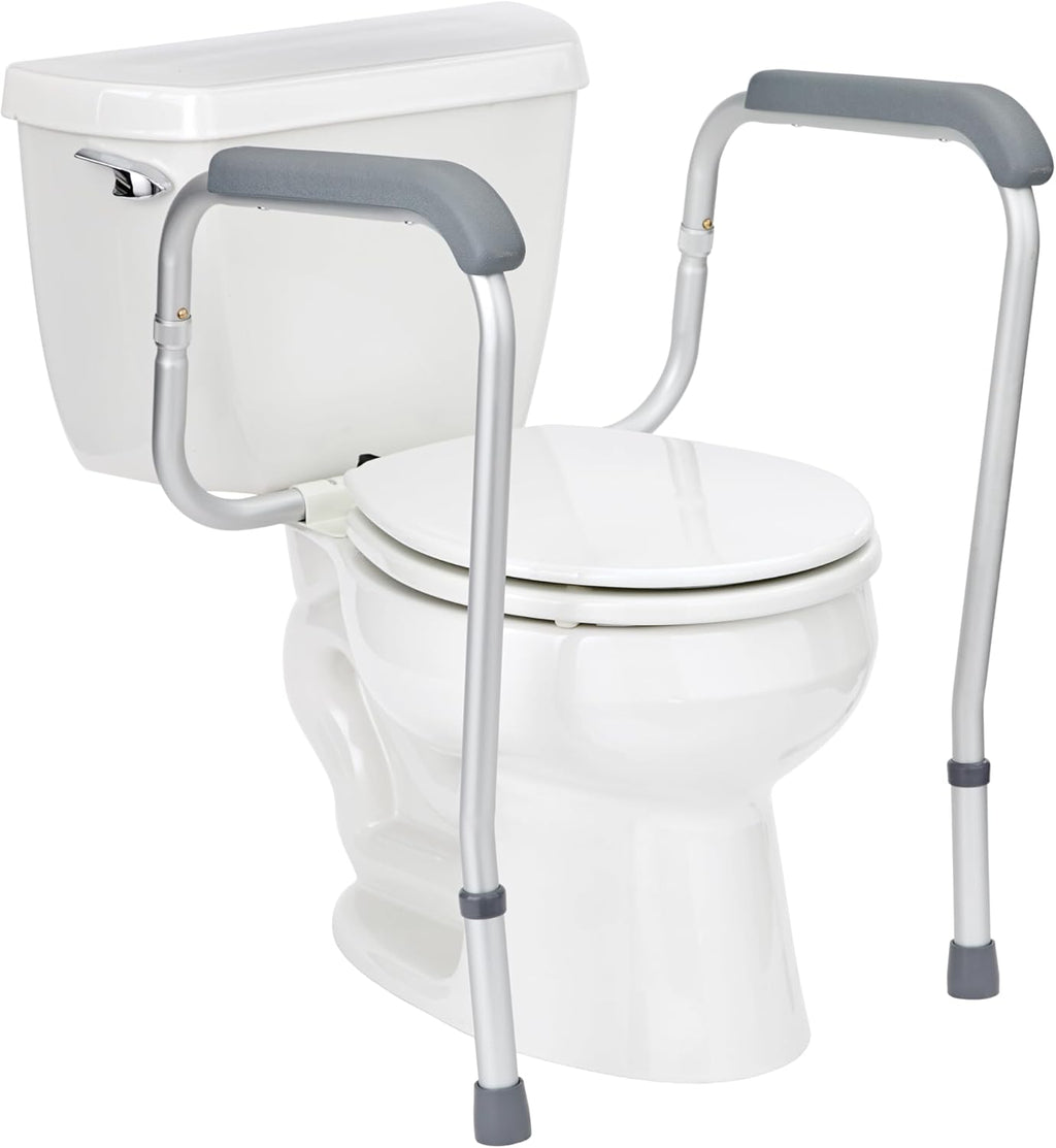 Medline Toilet Safety Rail For Seniors with Easy Installation, Height Adjustable Toilet Safety Frame, Bathroom Assist Rail with Armrests, Bathroom Safety, 250 lb. Weight Capacity
