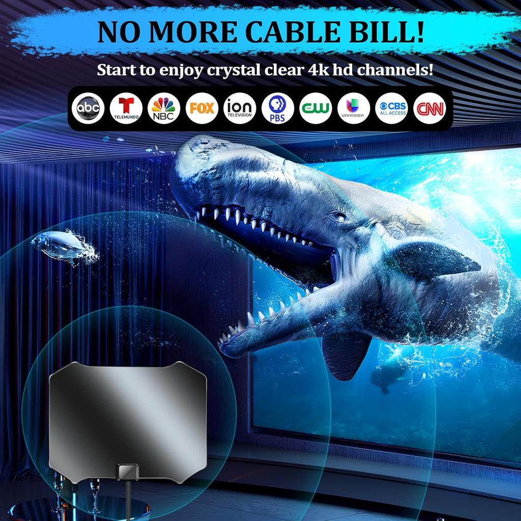 TV Antenna for Smart TV, Indoor Outdoor, Amplified HD 4K 1080p P855