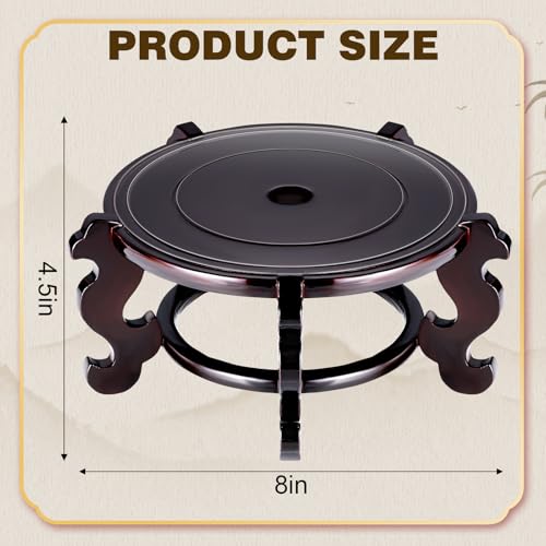 Yoiemivy 8 Inch Wooden Plant Stand Indoor Oriental Style N675
