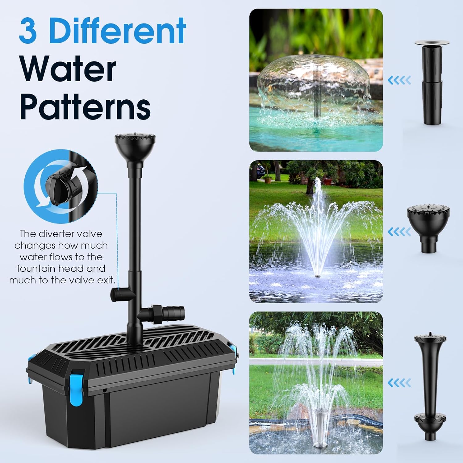POPOSOAP Pond Waterfall Box and Pond Filter Box with Pump Kit, 9.8FT Tubing Q21091