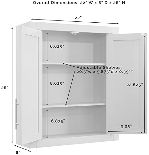 Crosley Furniture Savannah Wall Mounted Medicine Cabinet, White G910