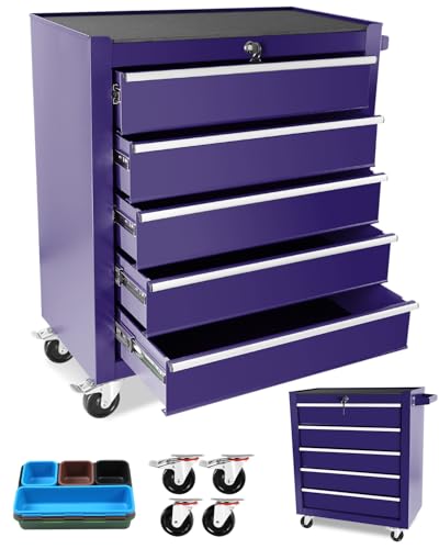 5-Drawer Rolling Tool Chest with Brake Casters, Black E95317