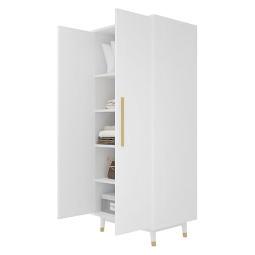 Armoire Wardrobe Closet 4-Door Storage Cabinet with 2 Drawers Y4153