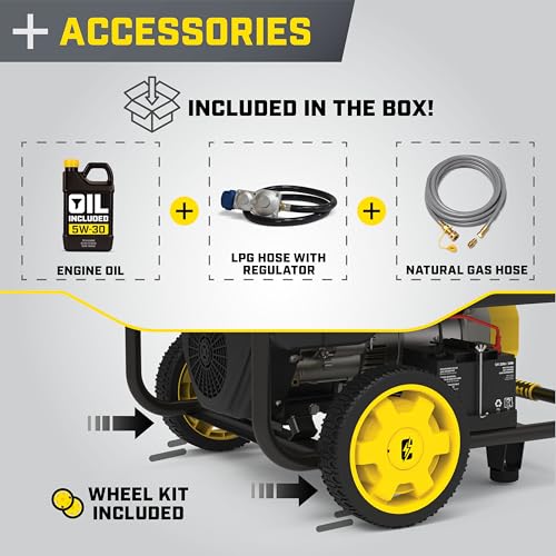 Champion Power Equipment 5000-Watt Tri Fuel Portable Generator with CO Shield J398