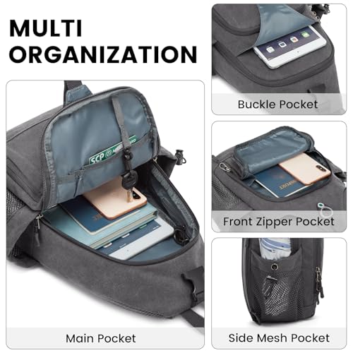 G4Free Sling Bag Canvas Crossbody Backpack with USB Charging Port F320628