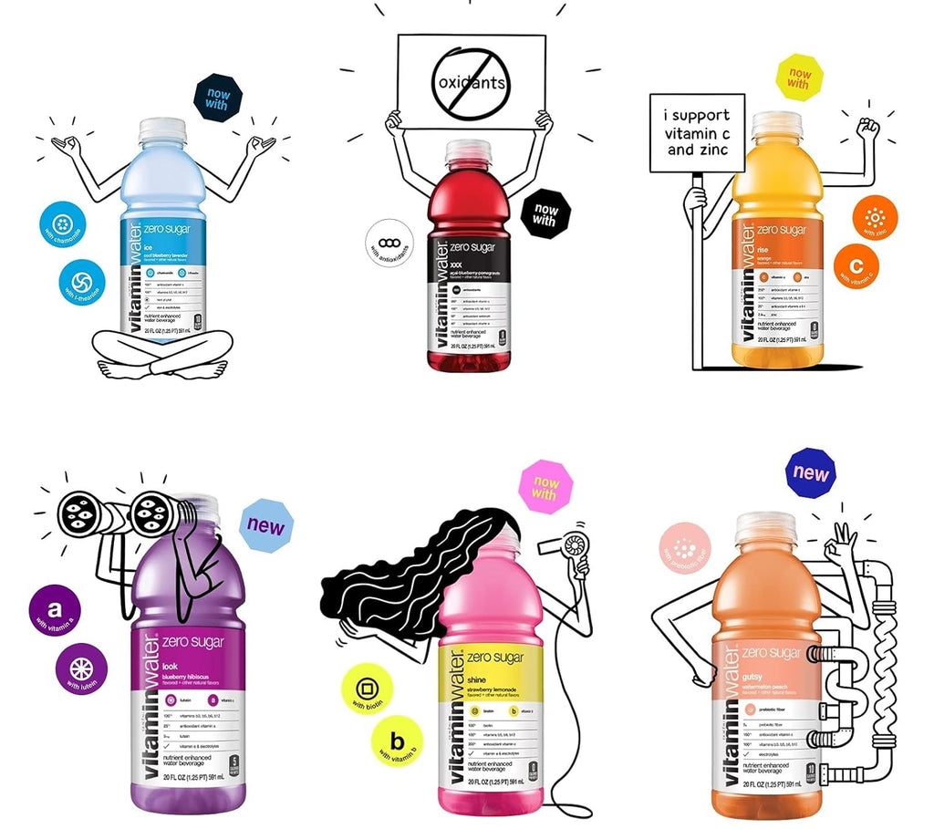 Vitamin Water ZERO Sugar Variety Pack, 20 fl oz Bottles, Pack of 12 Z878394