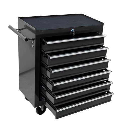 5-Drawer Rolling Tool Cart with Wheels, Black V51953
