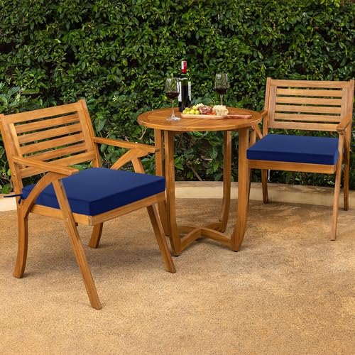 Outdoor Chair Cushions Set of 4, Waterproof Patio Seat Cushions with Ties, Black A5741