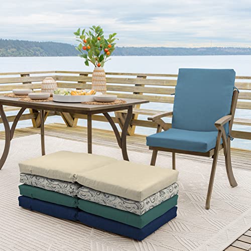ARDEN Outdoor Dining Chair Cushion 20 x 20 in Weather-Proof Fade Resistant Sapphire Blue J523