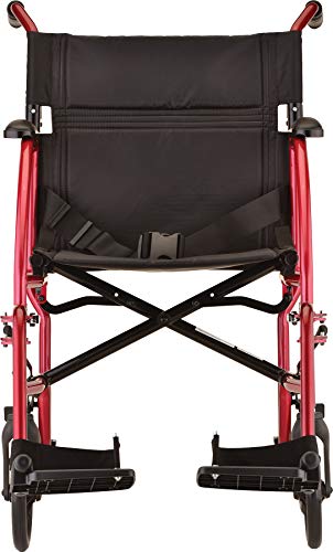 NOVA Medical Products Ultra Lightweight Transport Chair, Red J18370