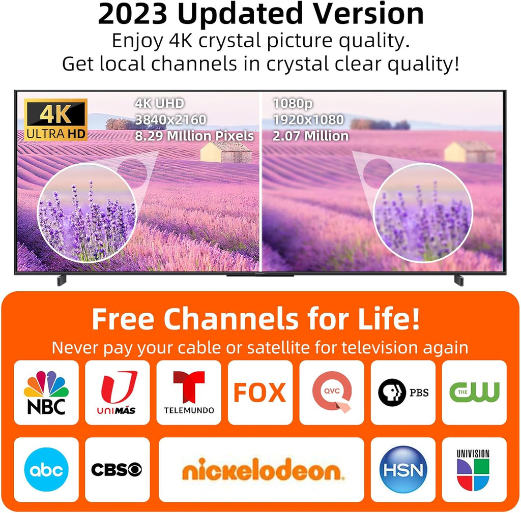 Amplified HDTV Indoor TV Antenna Long Range 4K 1080p W1895