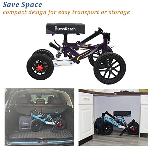 All Terrain Foldable Knee Scooter Walker with Disc Brake M414