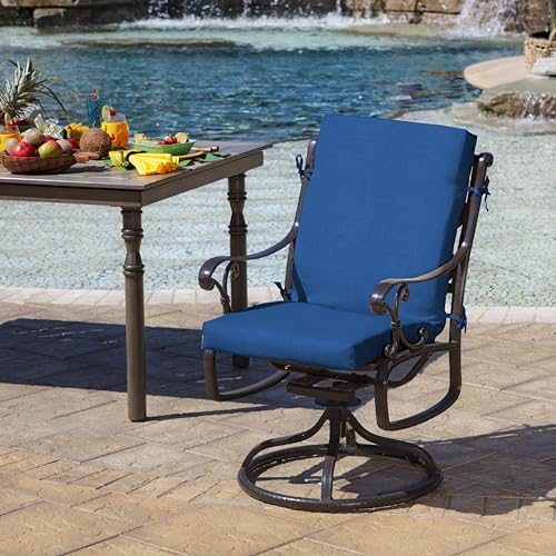 ARDEN Outdoor Dining Chair Cushion 20 x 20 in Weather-Proof Fade Resistant Sapphire Blue J523