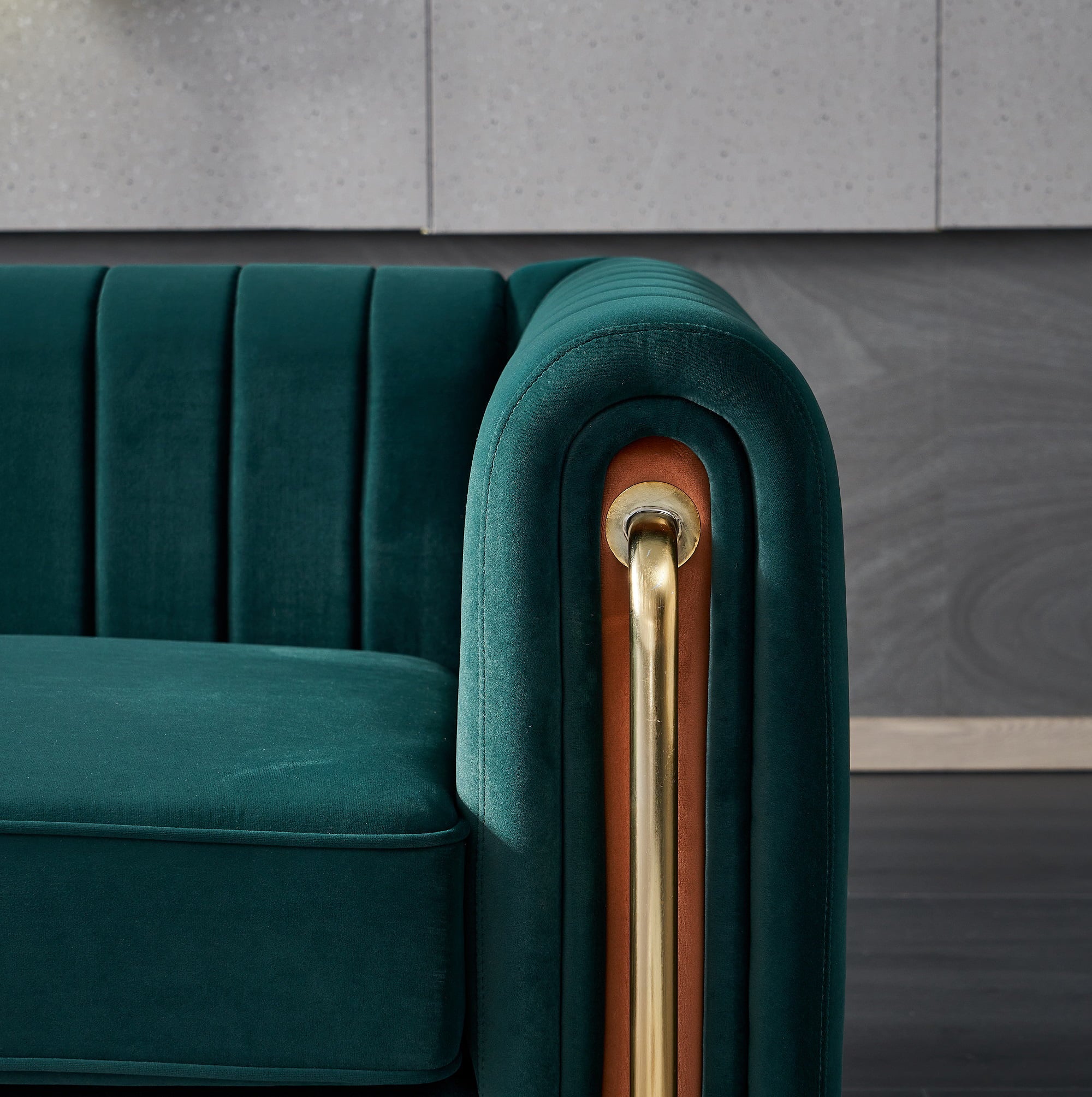 Tufted Velvet Sofa Couch for Living Room, 84 Inches, Green Y148