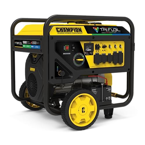 Champion Power Equipment 5000-Watt Electric Start Tri Fuel RV Ready Portable Generator with CO Shield