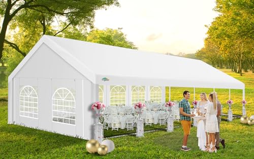 COBIZI 20x40 Party Tent Heavy Duty with Removable Sidewall, White S4012