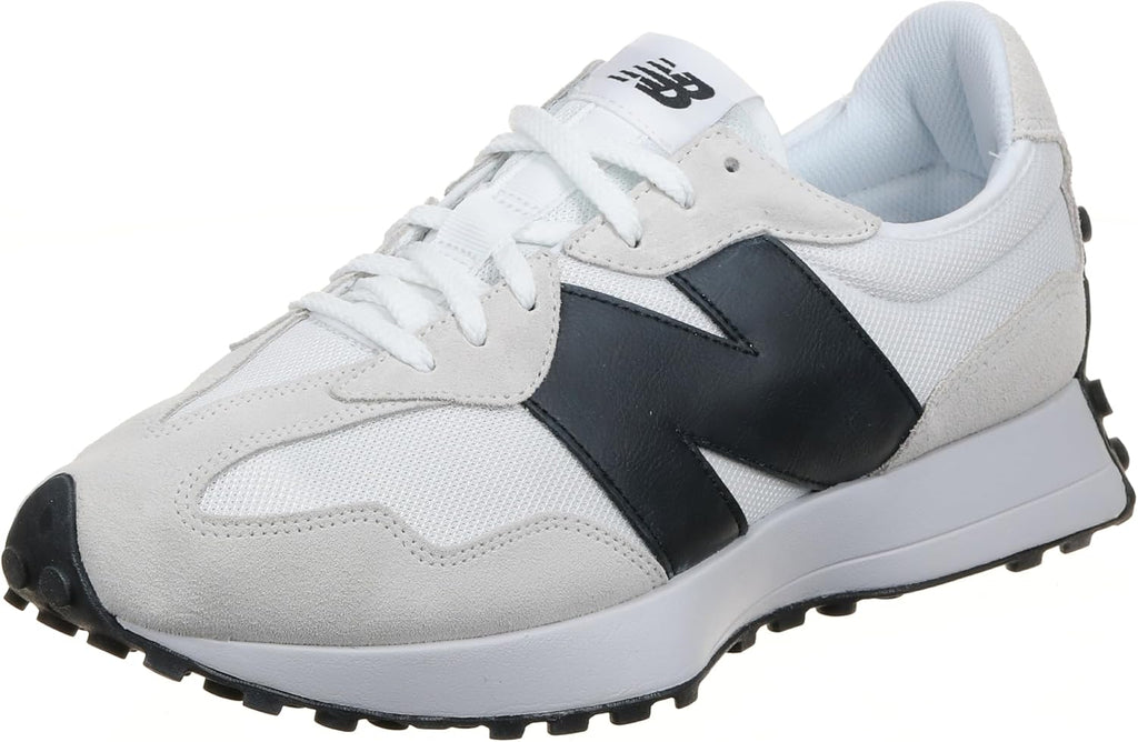 New Balance Men's 327 Sneaker, White with Black (us_Footwear_Size_System, Adult, Men, Numeric, Medium, Numeric_9_Point_5)