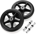 OwnMy 2PCS of 6 Inch Rubber Wheel Replacement Wheelchair Front Wheels Rollator Walker Anti-Slip Replacement Casters Rollers Wheels Universal Wheelchair Replacement Wheel Accessories, Black