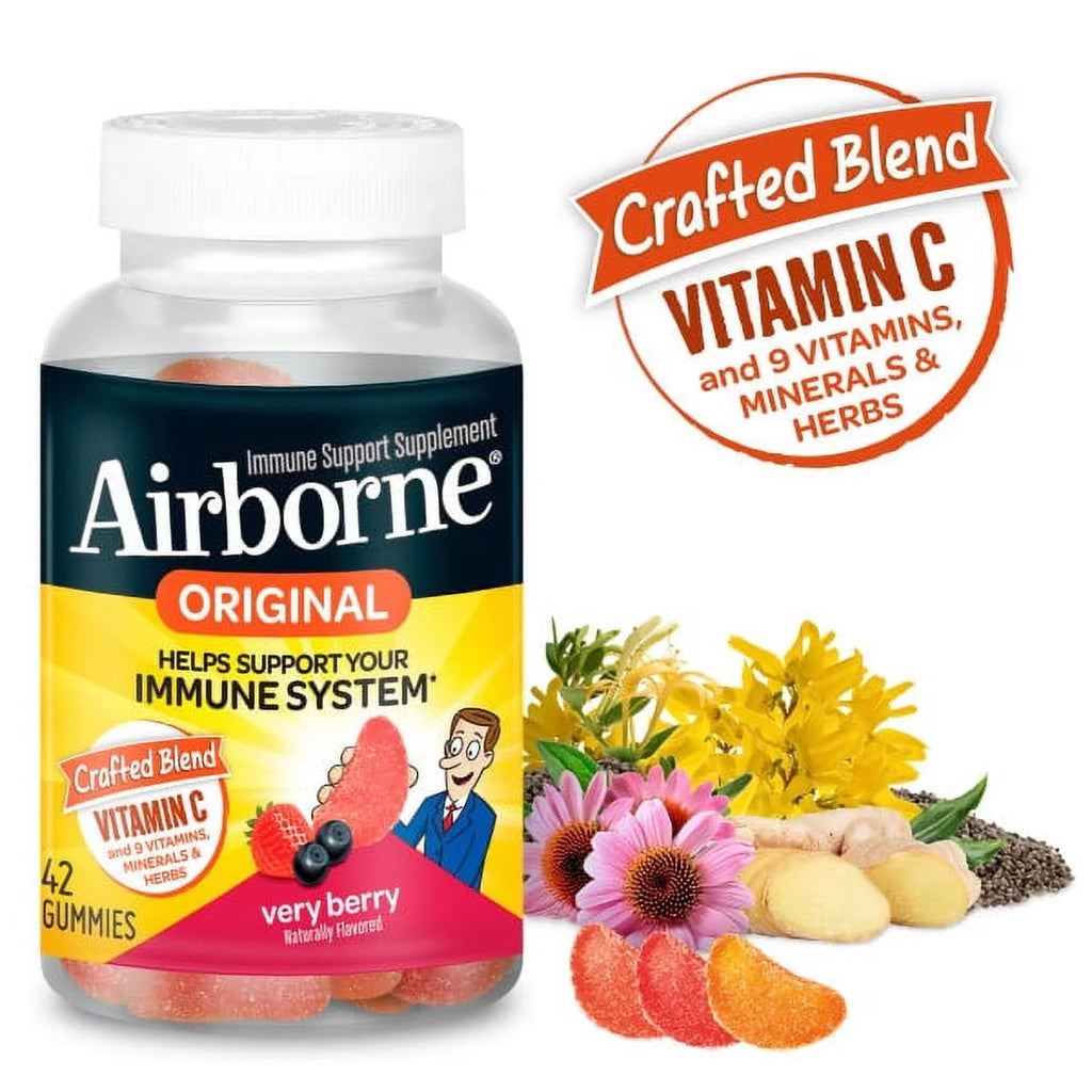 Airborne Mixed Berry Gummies - 1000mg Vitamin C, 42 Count G2283