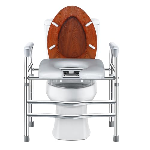 Raised Toilet Seat with Handles, Heavy Duty, Height Adjustable, White R8807