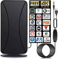 TV Antenna-2024 Upgraded HD Digital Indoor/Outdoor TV Antenna Up 600+ Miles Digital HDTV Antenna for Smart TV Free Local Channels 4K HD 1080P All TV's 36ft Coax Cable/AC Adapter