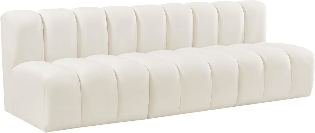 Meridian Furniture Arc Modern Velvet Modular Sofa, Cream R2997