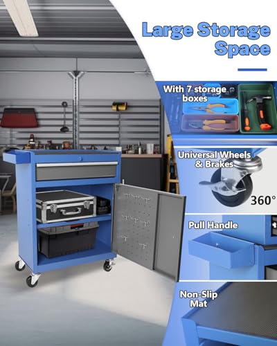 5-Drawer Rolling Tool Chest with Brake Casters, Black E95317