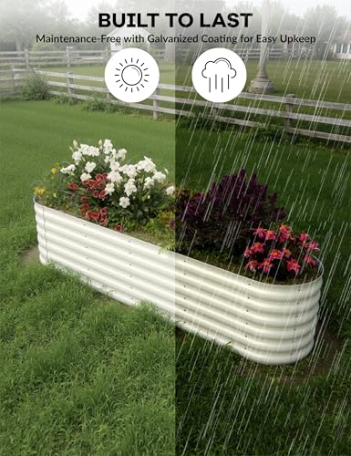 4x2x2Ft Oval Galvanized Steel Raised Garden Bed - Outdoor Metal Planter Box for Vegetables, Flowers, Herbs L43315