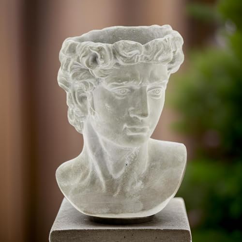 Greek Statue Head Cement Planter Indoor Outdoor Plant Pot X505