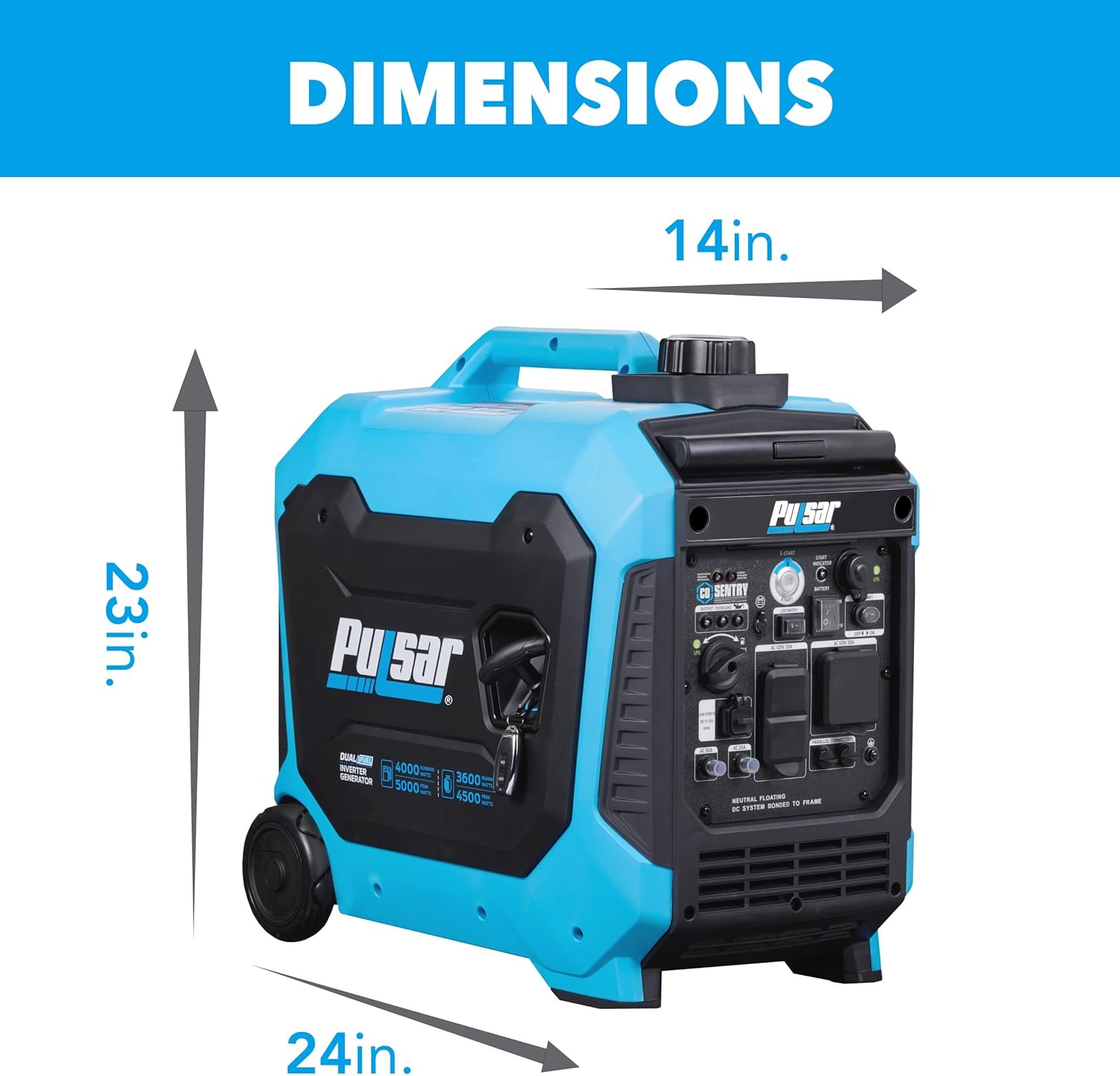 Pulsar PG5000BiSRCO Dual Fuel 30A RV Ready Portable Inverter Generator with Remote Start N60814