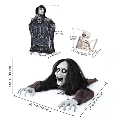 AW Halloween Prop Zombie Groundbreaker with Sound & LED Eyes Z407