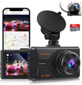 SPADE Dash Cam Front and Rear, 4K+1080P WiFi GPS Dash Camera for Cars with 64G SD Card, Voice Control Wide Angle Dashcam Front and Rear Camera 24H Parking Mode, WDR Night Vision, G-Sensor
