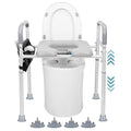 Width & Height Adjustable Raised Toilet Seat with Handles for Elderly, Toilet Seat Risers for Seniors, Toilet Riser with Handles, Elevated Toilet Seat with Handles, Handicap Toilet Seat Riser