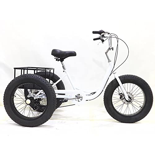 Adult Tricycles 7 Speed, Adult Trikes 20 inch 3 Wheel Bikes, Three-Wheeled Bicycles Cruise Trike with Shopping Basket for Seniors, Women, Men