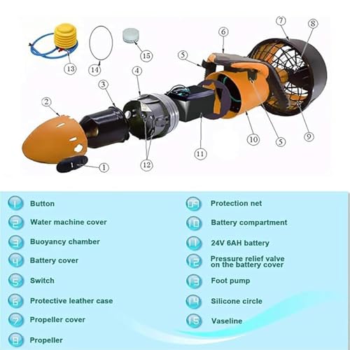 Electric Underwater Scooter for Diving and Snorkeling W536276