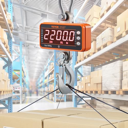 VEVOR Crane Scale 2200 lbs/1000 kg Digital Hanging Scale with Remote Control Q521961
