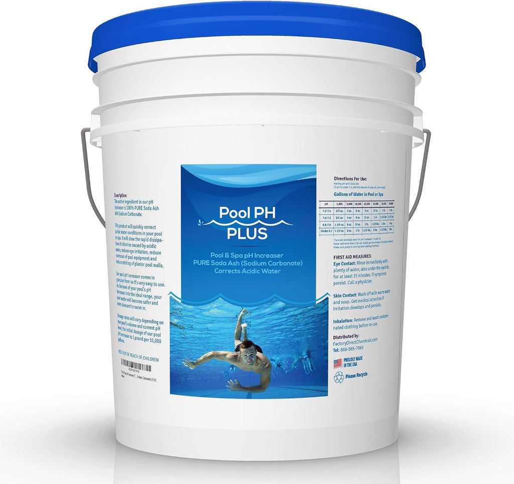pH Increaser for Hot Tub & Pool | Pure Soda Ash, Sodium Carbonate | 15 lb