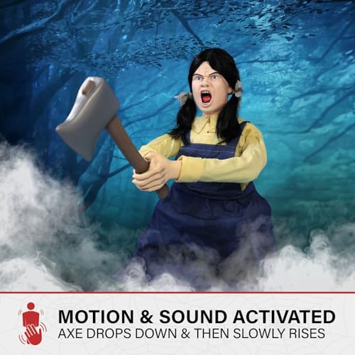 Haunted Hill Farm 5.9 ft Animatronic Lurching Woman by Tekky S393